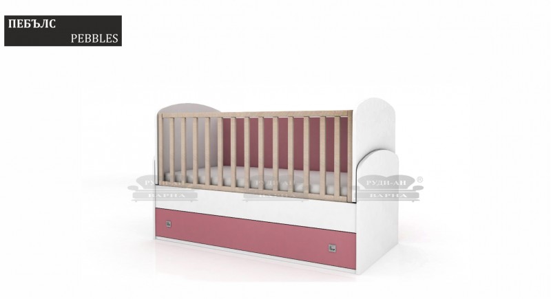 Baby cot bed PEBBLES with a swing mechanism