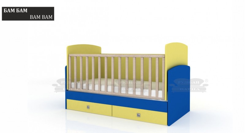 Baby cot bed BAM BAM with a swing mechanism